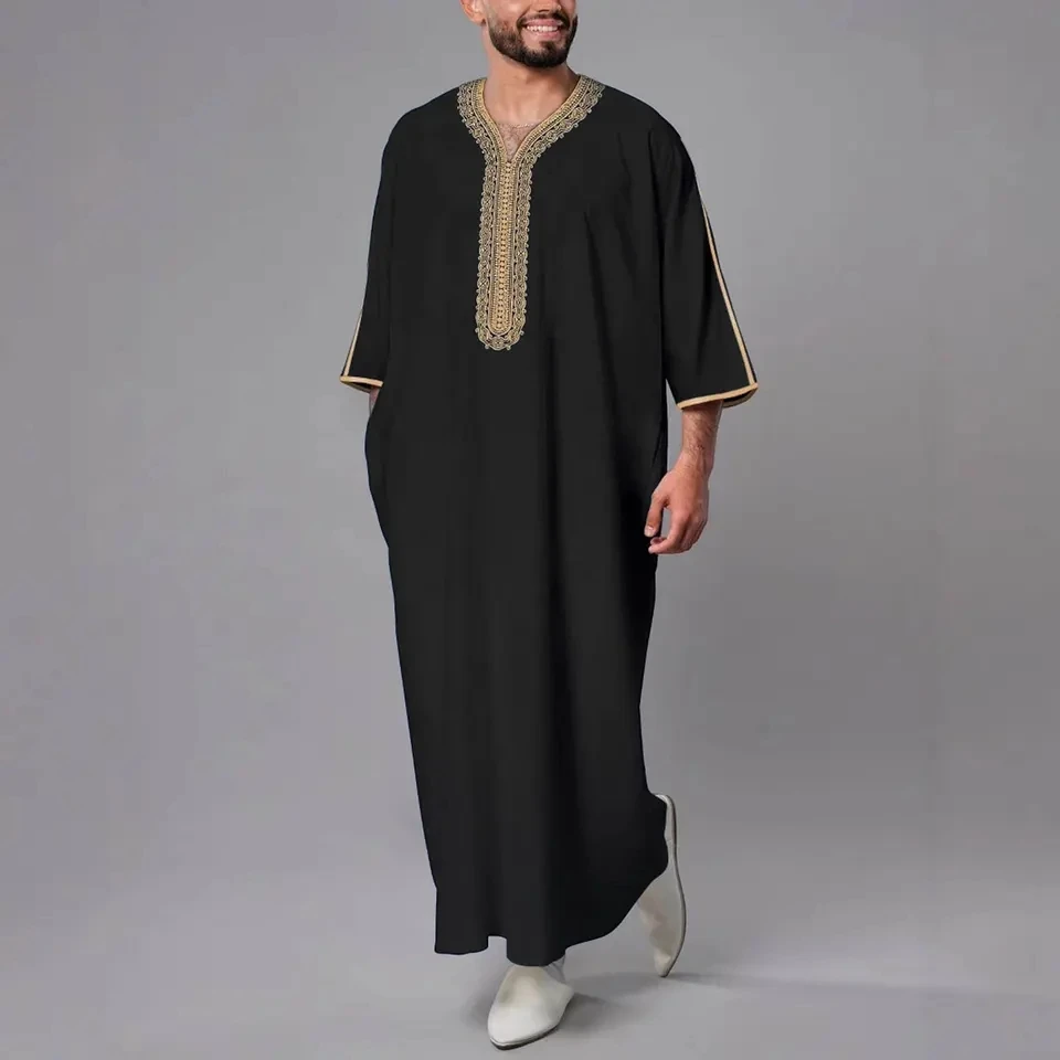 Mens Muslim Kaftan Thobe Jubba Ethnic Style Embroidery Arab Middle East Robes Pakistan Clothes Arabic Dubai Abaya Islam Clothing
Mens Muslim Kaftan Thobe Jubba Ethnic Style Embroidery Arab Middle East Robes Pakistan Clothes Arabic Dubai Abaya Islam Clothing