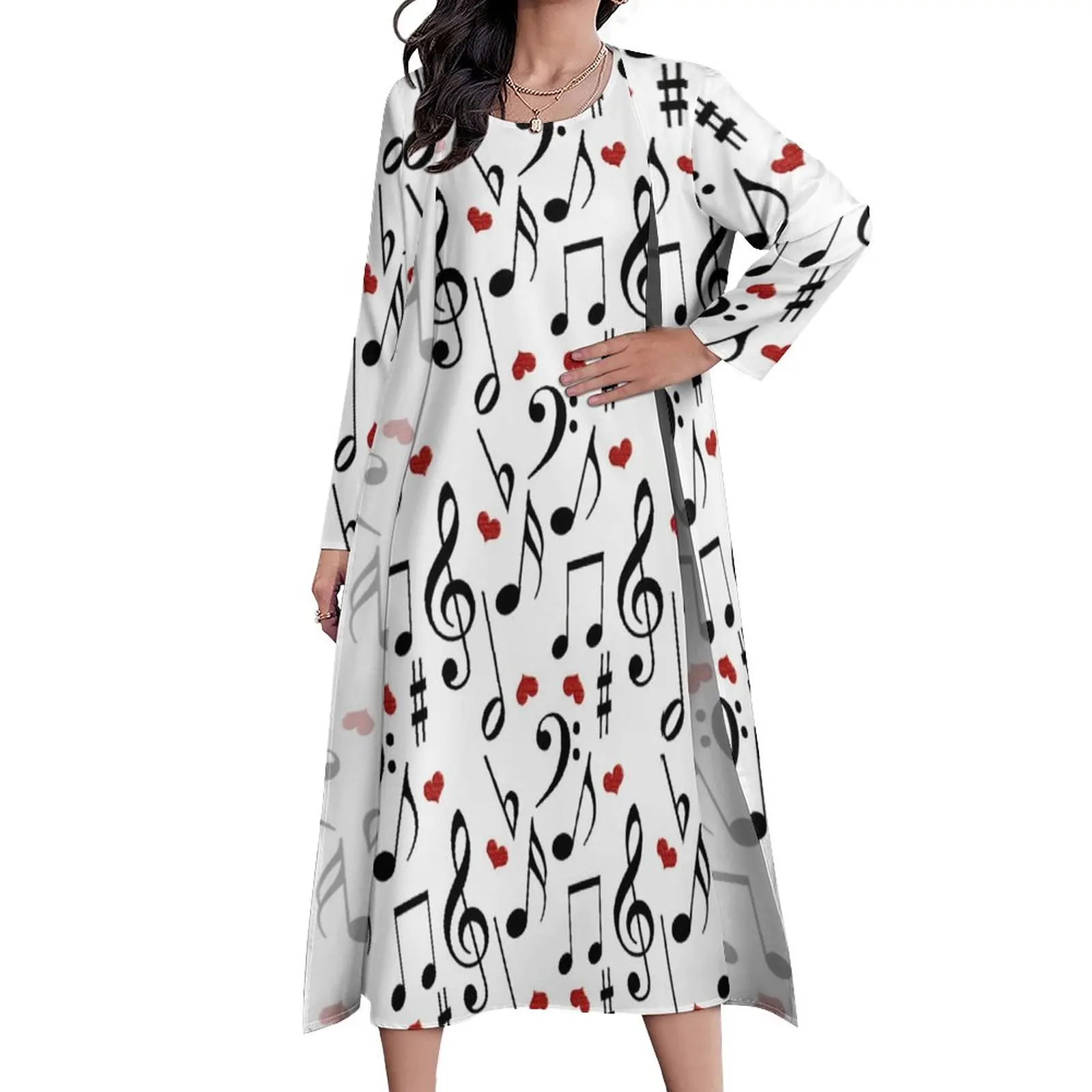 Music Note Dress With Hearts Kawaii Maxi Dress Two Piece Custom Boho Beach Long Dresses Street Style Oversized Vestidos
Music Note Dress With Hearts Kawaii Maxi Dress Two Piece Custom Boho Beach Long Dresses Street Style Oversized Vestidos