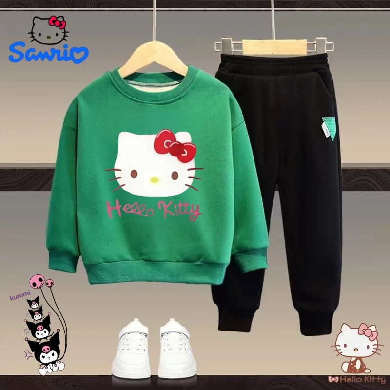 Осенний комплект детской одежды Sanrio, милые толстовки с принтом «Hello Kitty» для девочек, пуловер, топ и штаны, комплект из 2 предметов, детская модная одежда
Осенний комплект детской одежды Sanrio, милые толстовки с принтом «Hello Kitty» для девочек, пуловер, топ и штаны, комплект из 2 предметов, детская модная одежда