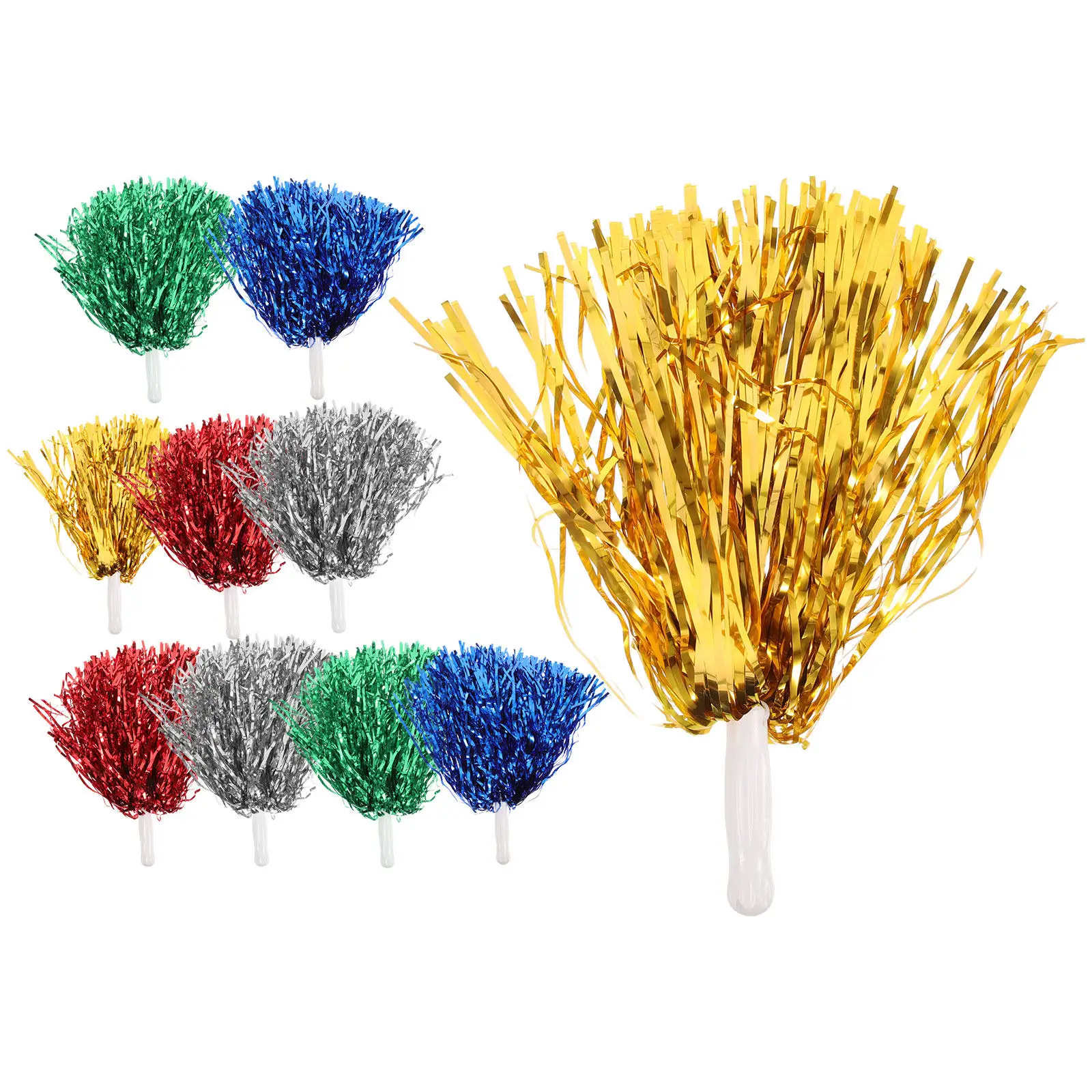 10Pcs Colorful Cheerleading Pom Poms Fade Resistant Smooth Handle Performance Props for Cheering Squads College Competitions
10Pcs Colorful Cheerleading Pom Poms Fade Resistant Smooth Handle Performance Props for Cheering Squads College Competitions