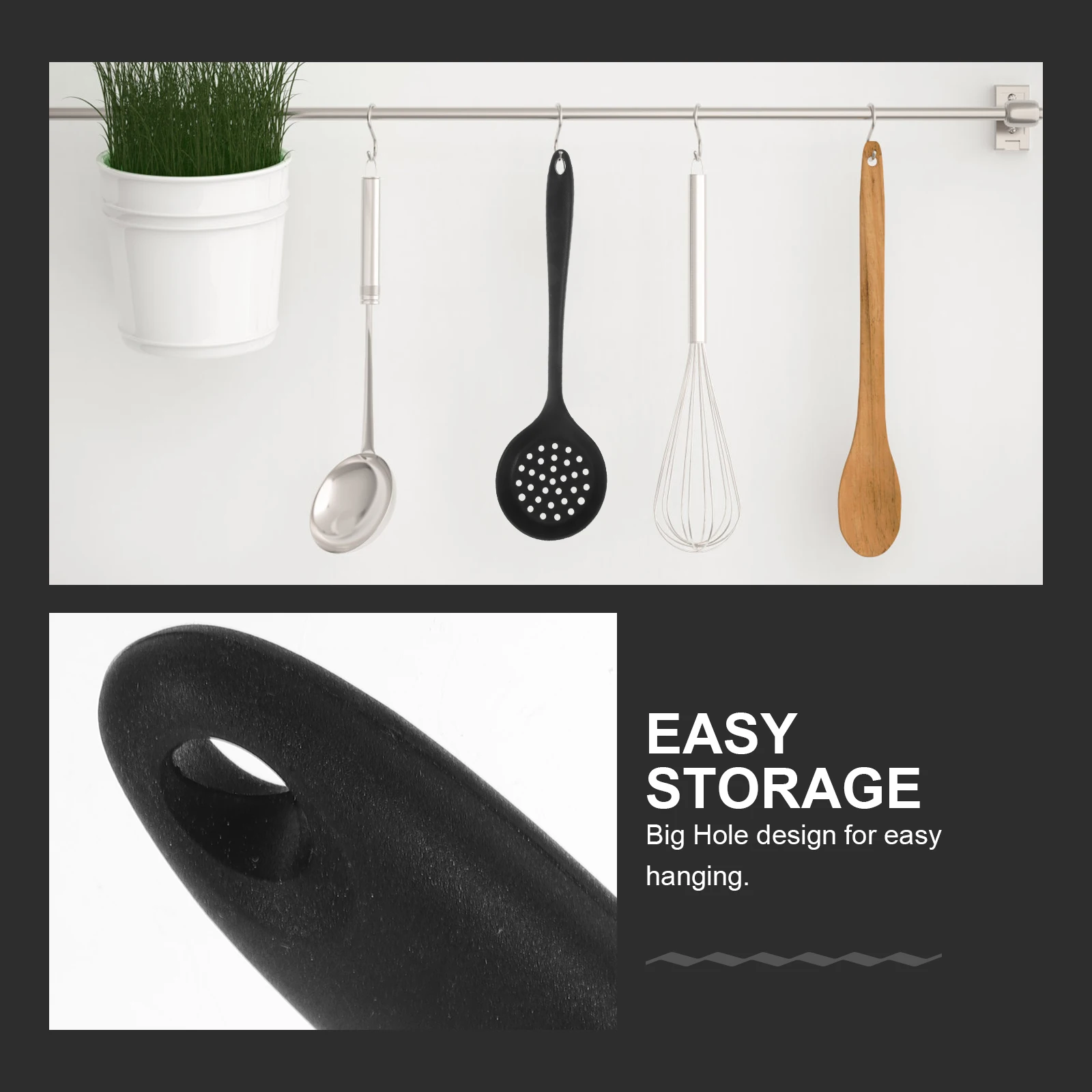 Silicone Colander Slotted Skimmer 28 5cm Kitchen Strainer Cooking Spoon Food Grade Big Hole Design Safe Heat Resistant
Silicone Colander Slotted Skimmer 28 5cm Kitchen Strainer Cooking Spoon Food Grade Big Hole Design Safe Heat Resistant
