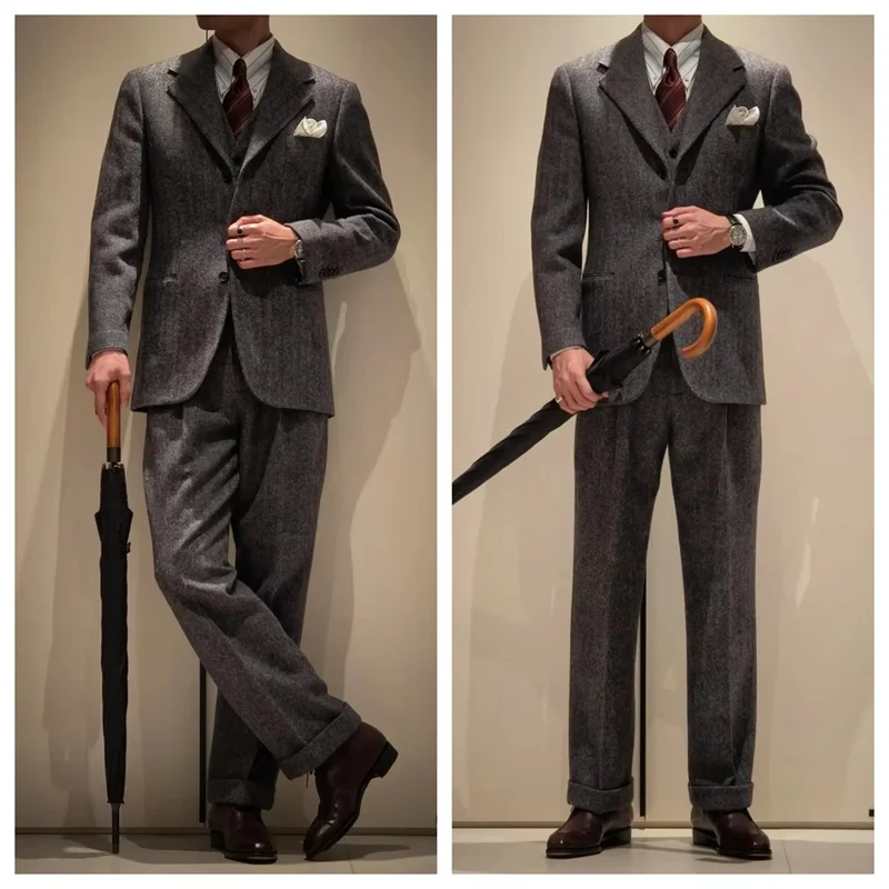 Classic Men's Suits Herringbone Formal 3 Piece Set Elegant Full Man Suit High Quality Luxury Jacket Male Blazer Adult Costume
Classic Men's Suits Herringbone Formal 3 Piece Set Elegant Full Man Suit High Quality Luxury Jacket Male Blazer Adult Costume
