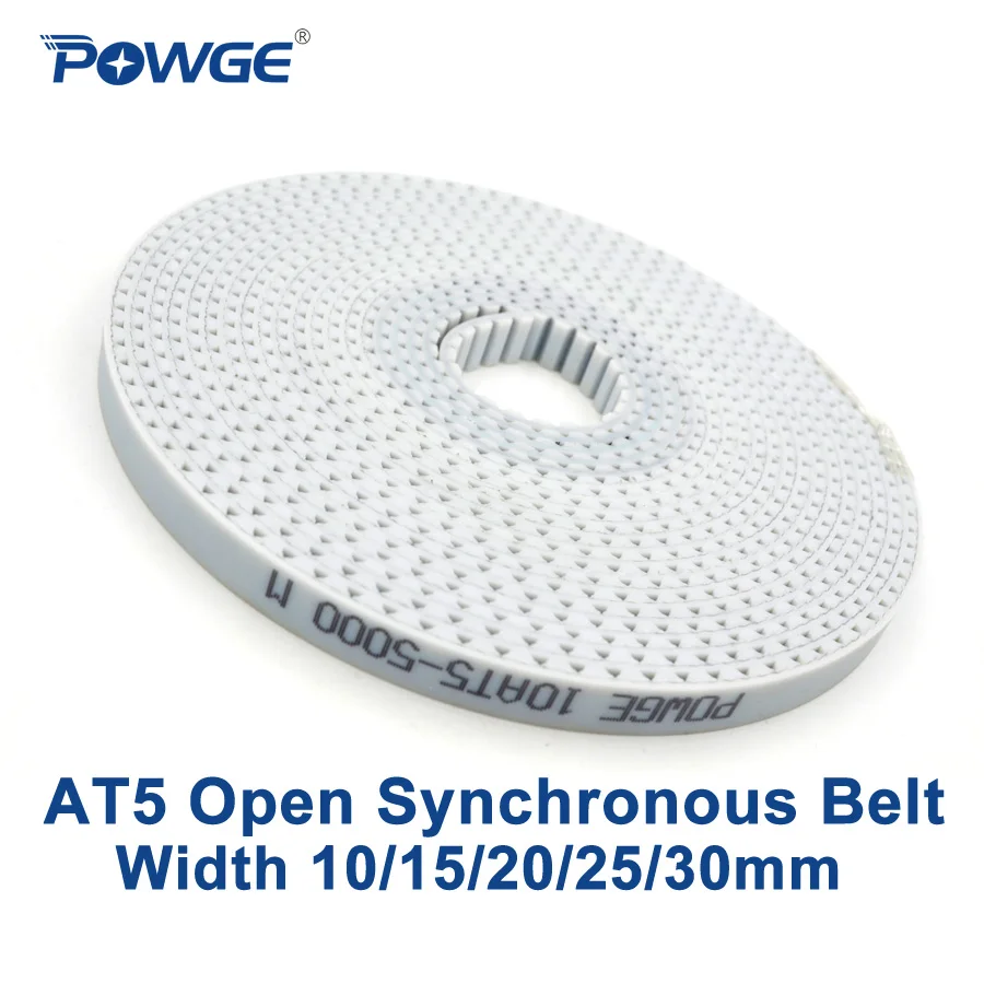 POWGE Metric Trapezoid AT5 Open synchronous belt width 10/15/20/25/30mm Polyurethane steel PU AT5 Timing Belt pulley 3D printer
POWGE Metric Trapezoid AT5 Open synchronous belt width 10/15/20/25/30mm Polyurethane steel PU AT5 Timing Belt pulley 3D printer