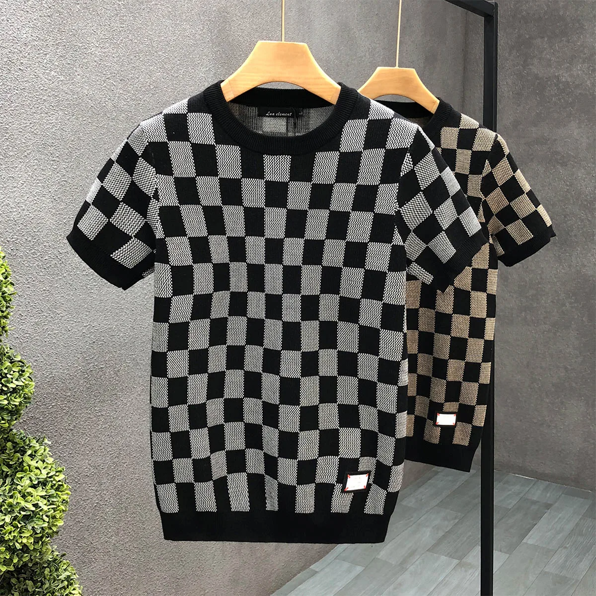 Top Quality Summer Short Sleeved Knitwear T-shirt Men Clothing 2024 Contrast Color Slim Fit O-Neck Tee Shirts Plaid Q24
Top Quality Summer Short Sleeved Knitwear T-shirt Men Clothing 2024 Contrast Color Slim Fit O-Neck Tee Shirts Plaid Q24