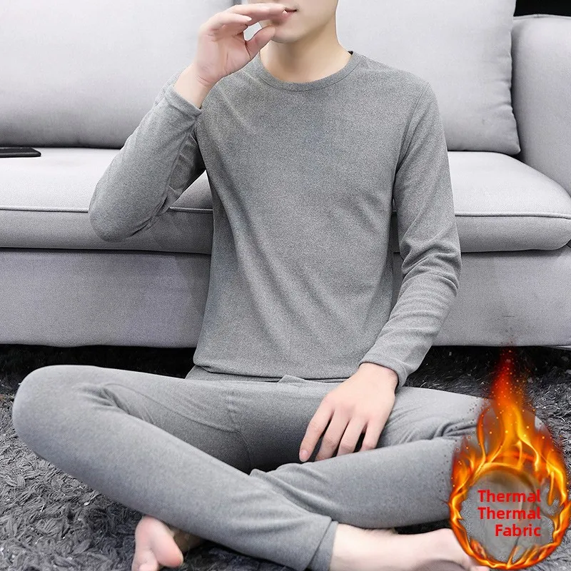Men's Thermal Underwear Set Warmth Seamless Long Sleeve Nine Points Pants Thickened Fleece Youth Suitable Basic Style
Men's Thermal Underwear Set Warmth Seamless Long Sleeve Nine Points Pants Thickened Fleece Youth Suitable Basic Style