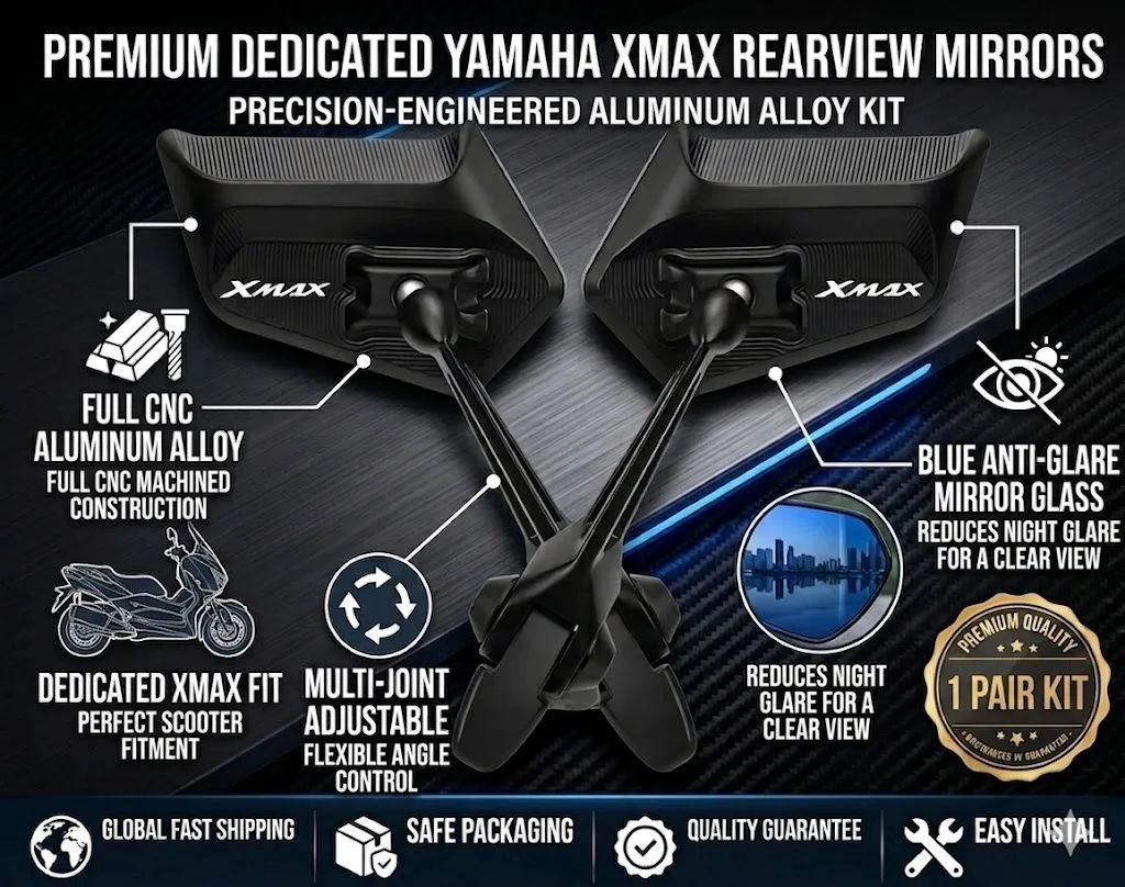 2PCS Universal All-Aluminum Adjustable Folding Motorcycle Mirrors Blue Glass For YAMAHA XMAX300 XMAX400 XMAX XMAX 125 XMAX250
2PCS Universal All-Aluminum Adjustable Folding Motorcycle Mirrors Blue Glass For YAMAHA XMAX300 XMAX400 XMAX XMAX 125 XMAX250