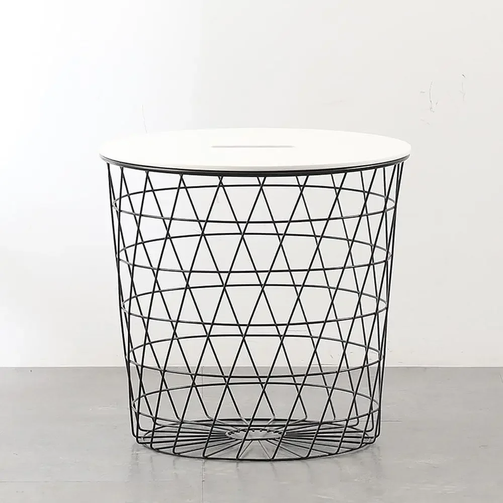 Modern Round Side Table Metal Storage Removable Top Wire Basket Home Accent Table Living Room Bedroom
Modern Round Side Table Metal Storage Removable Top Wire Basket Home Accent Table Living Room Bedroom