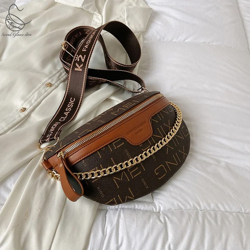 Stylish Letter Printed PU Leather Chain Waist Bags For Women Trendy Fanny Pack Female Waist Pack Wide Strap Crossbody Chest Bag
Stylish Letter Printed PU Leather Chain Waist Bags For Women Trendy Fanny Pack Female Waist Pack Wide Strap Crossbody Chest Bag