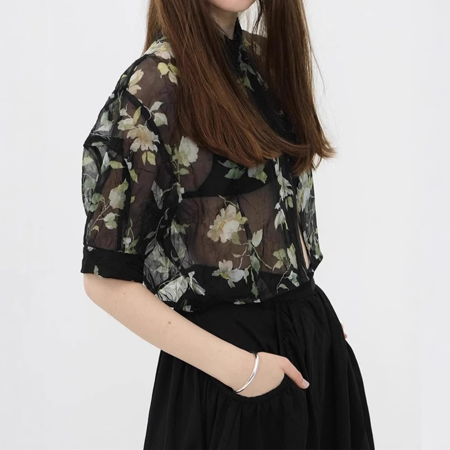 Gagarich 2025 Summer Japanese Printed Short Sleeve Shirt Micro Perspective Elegant Niche French Top Women
Gagarich 2025 Summer Japanese Printed Short Sleeve Shirt Micro Perspective Elegant Niche French Top Women