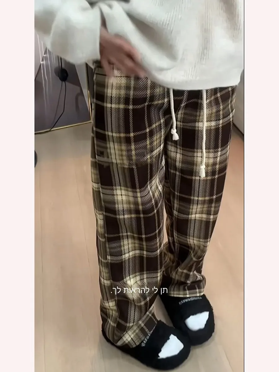 Men's Autumn Winter Plaid Pants Thickened Warm Loose Fit Casual Trousers Vintage American Style Drapey Wide Leg Long Pants
Men's Autumn Winter Plaid Pants Thickened Warm Loose Fit Casual Trousers Vintage American Style Drapey Wide Leg Long Pants
