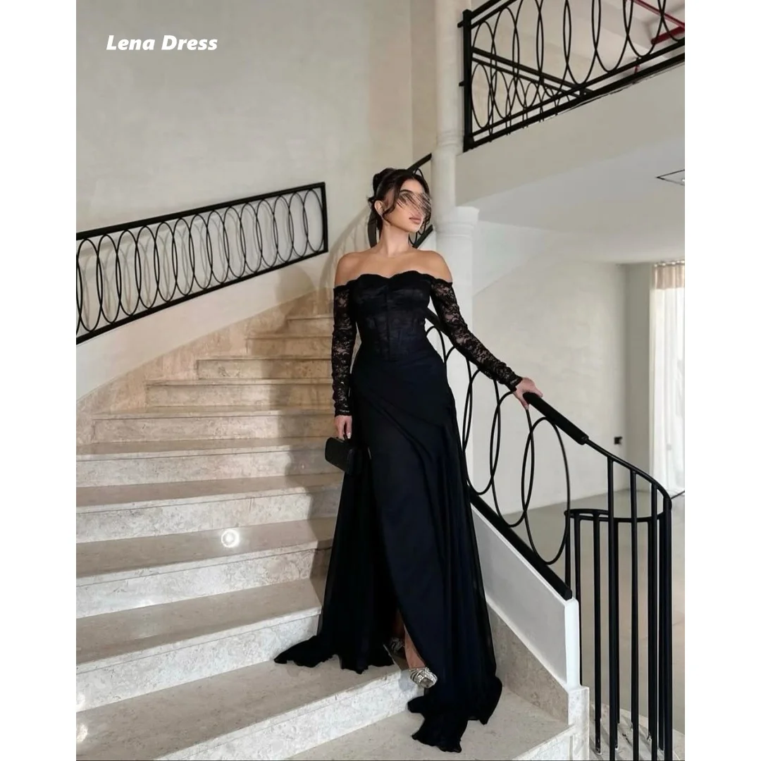 Lena Dresses 2025 Luxury Evening Gowns Luxury Dress Custom Made Wedding Party Dress Black Off-shoulder Fish Tail Prom Clothes
Lena Dresses 2025 Luxury Evening Gowns Luxury Dress Custom Made Wedding Party Dress Black Off-shoulder Fish Tail Prom Clothes