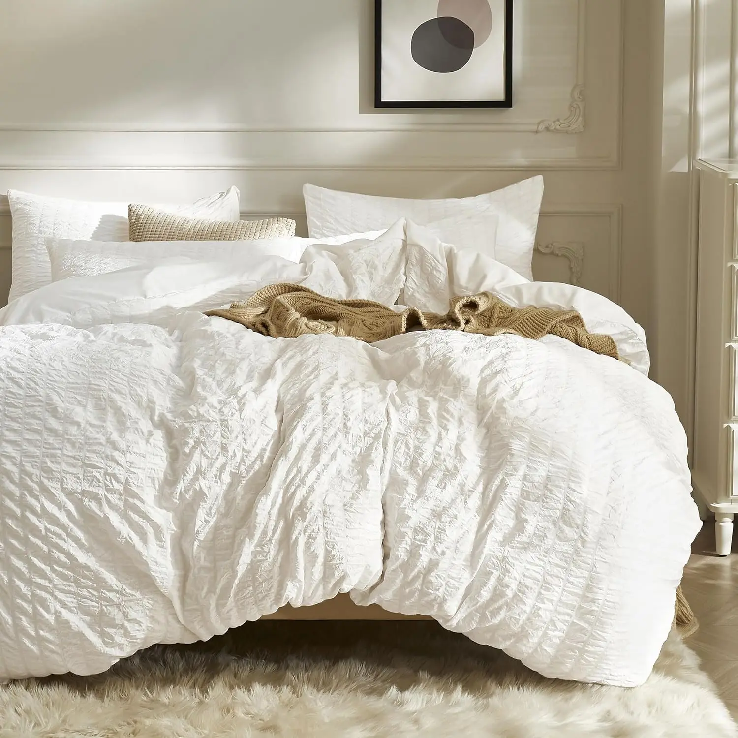 Комплект постельного белья Queen Size, белый, 3 предмета, из стираного микрофибера, с застежкой-молнией и завязками, для всех сезонов
Комплект постельного белья Queen Size, белый, 3 предмета, из стираного микрофибера, с застежкой-молнией и завязками, для всех сезонов