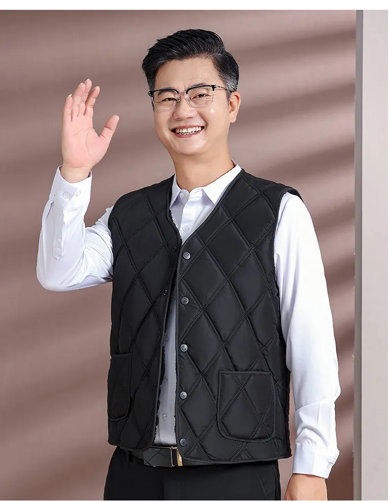 Удобный утолщенный теплый жилет для папы, мужская повседневная ветрозащитная куртка, зимняя мода, новый мужской жилет, флисовый жилет для папы
Удобный утолщенный теплый жилет для папы, мужская повседневная ветрозащитная куртка, зимняя мода, новый мужской жилет, флисовый жилет для папы