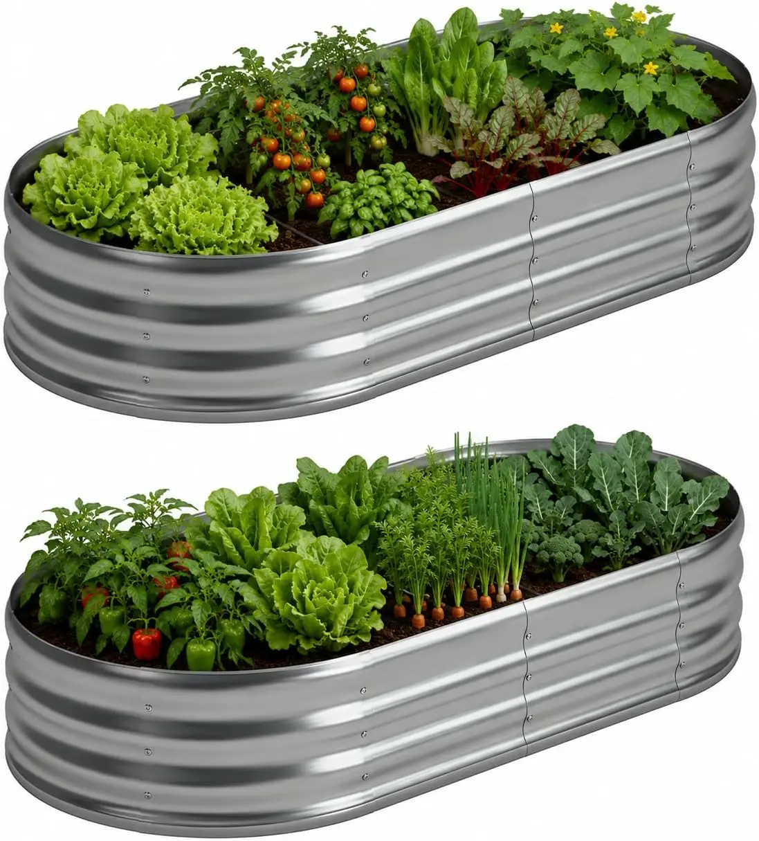 Galvanized Oval Raised Garden Bed 8x4x1ft 2 Pack Outdoor Planter Box for Vegetables Flowers Herbs
Galvanized Oval Raised Garden Bed 8x4x1ft 2 Pack Outdoor Planter Box for Vegetables Flowers Herbs