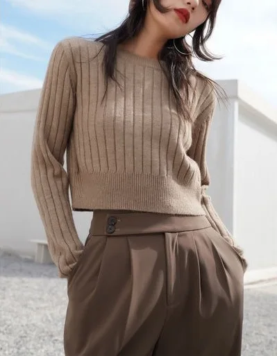Korean Fashion Autumn 2023 New in Long Sleeve Knit Cropped O-neck knitwears Tops y2k Winter Clothes Women Short Pullover Sweater
Korean Fashion Autumn 2023 New in Long Sleeve Knit Cropped O-neck knitwears Tops y2k Winter Clothes Women Short Pullover Sweater