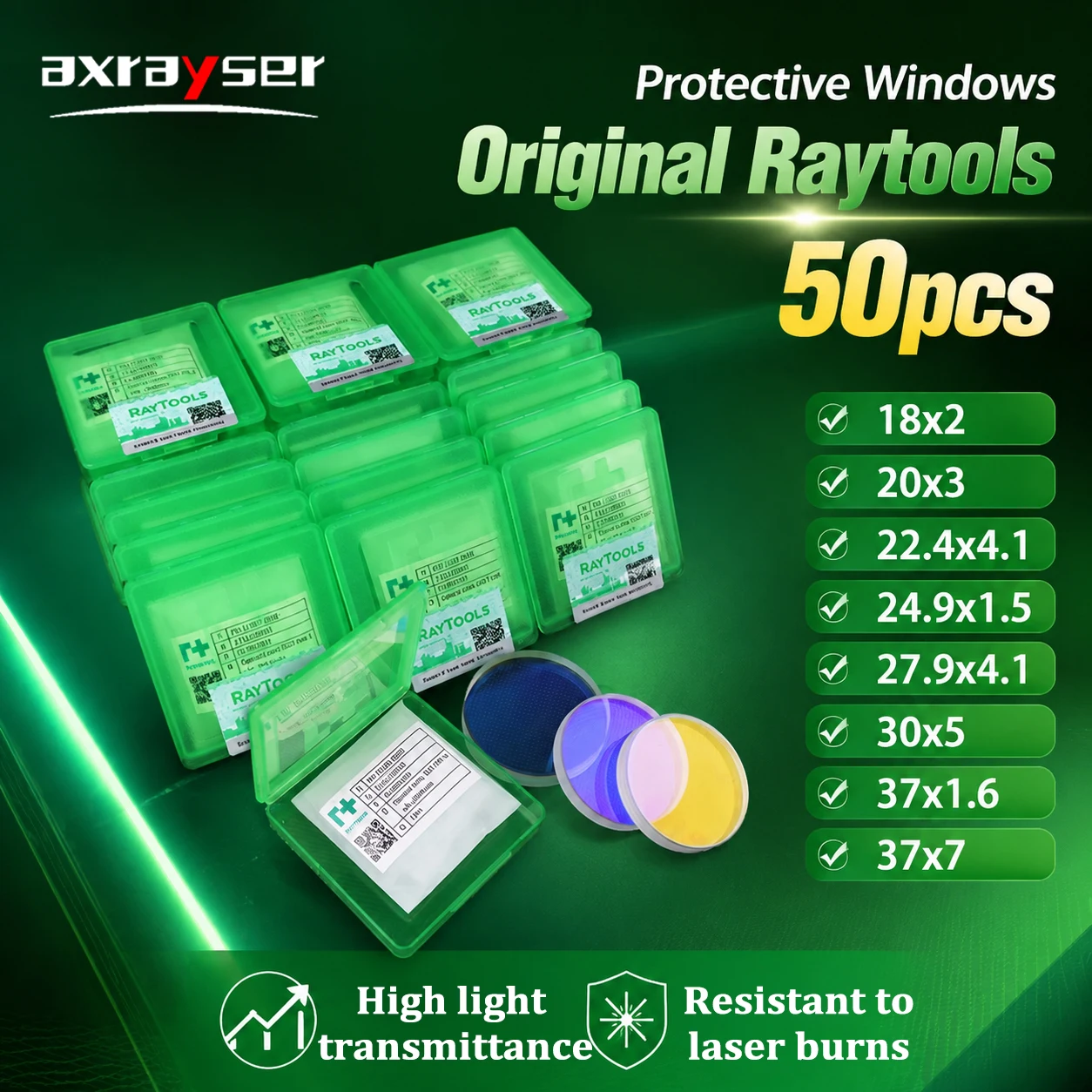 50PCS Original Raytools 27.9x4.1 Laser Protection Windows 37x7 30x5 Laser Protective Lens for Raytools BT240 BM111 BM110
50PCS Original Raytools 27.9x4.1 Laser Protection Windows 37x7 30x5 Laser Protective Lens for Raytools BT240 BM111 BM110