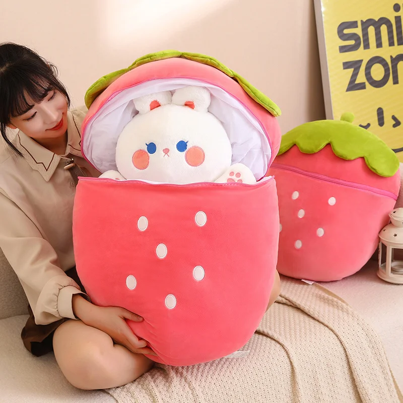 Creative Plush Toy Stuffed Soft Rabbit Pig Hiding in Strawberry Bag Fruit Animal Pillow Toys Gift New
Creative Plush Toy Stuffed Soft Rabbit Pig Hiding in Strawberry Bag Fruit Animal Pillow Toys Gift New