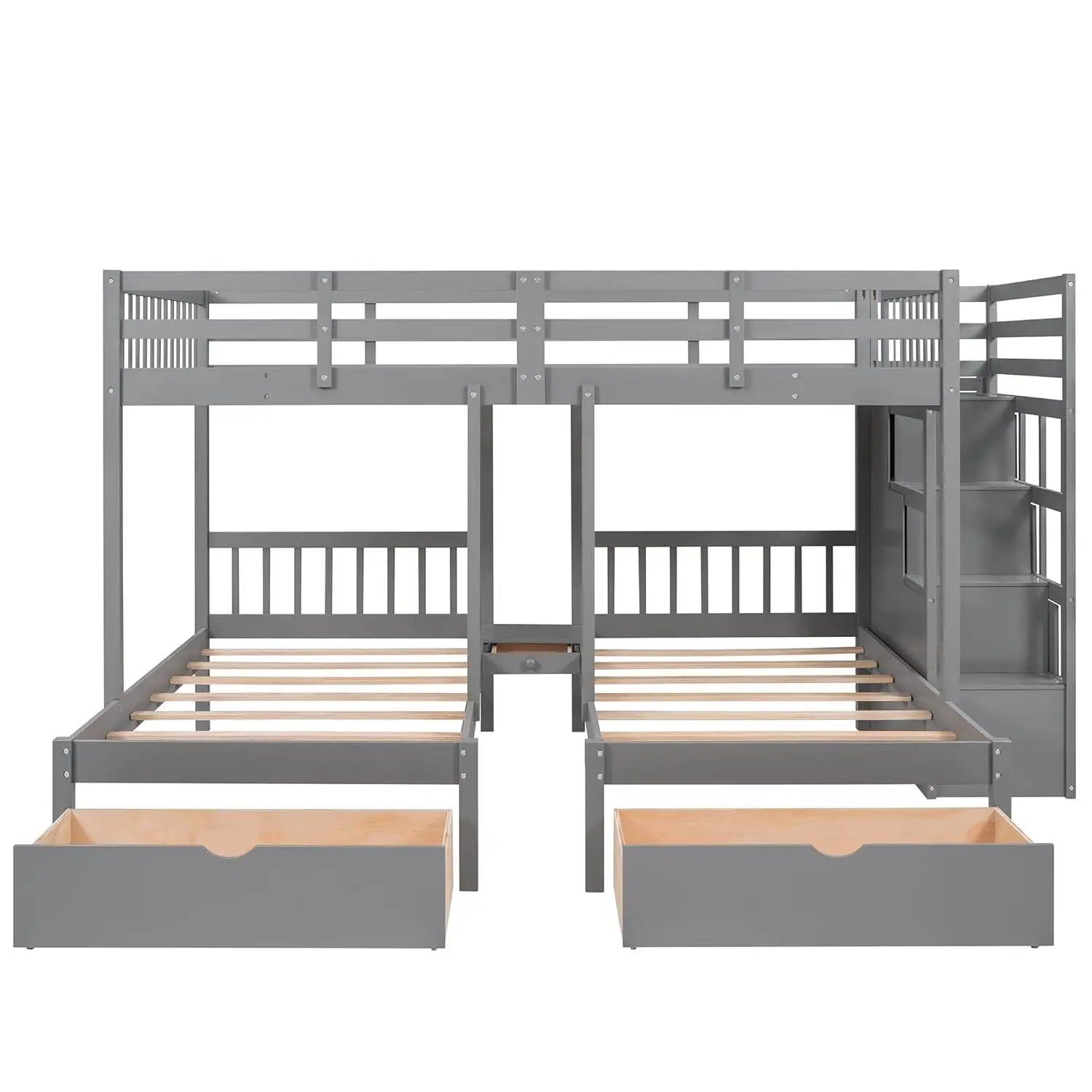 L Shaped Triple Bunk Bed Full Twin Twin Frame Storage Staircase Space Saving No Box Spring,
L Shaped Triple Bunk Bed Full Twin Twin Frame Storage Staircase Space Saving No Box Spring,