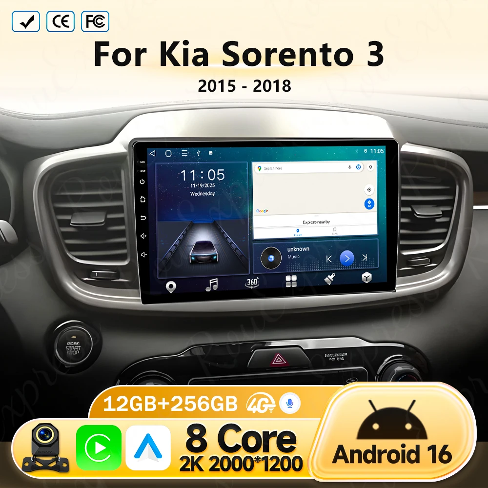 Автомагнитола Android 16 с Carplay и Auto, 4G WIFI, GPS-навигацией, мультимедиа, видеоплеером, стереосистемой и Bluetooth для Kia Sorento 3 2015-2018 годов
Автомагнитола Android 16 с Carplay и Auto, 4G WIFI, GPS-навигацией, мультимедиа, видеоплеером, стереосистемой и Bluetooth для Kia Sorento 3 2015-2018 годов