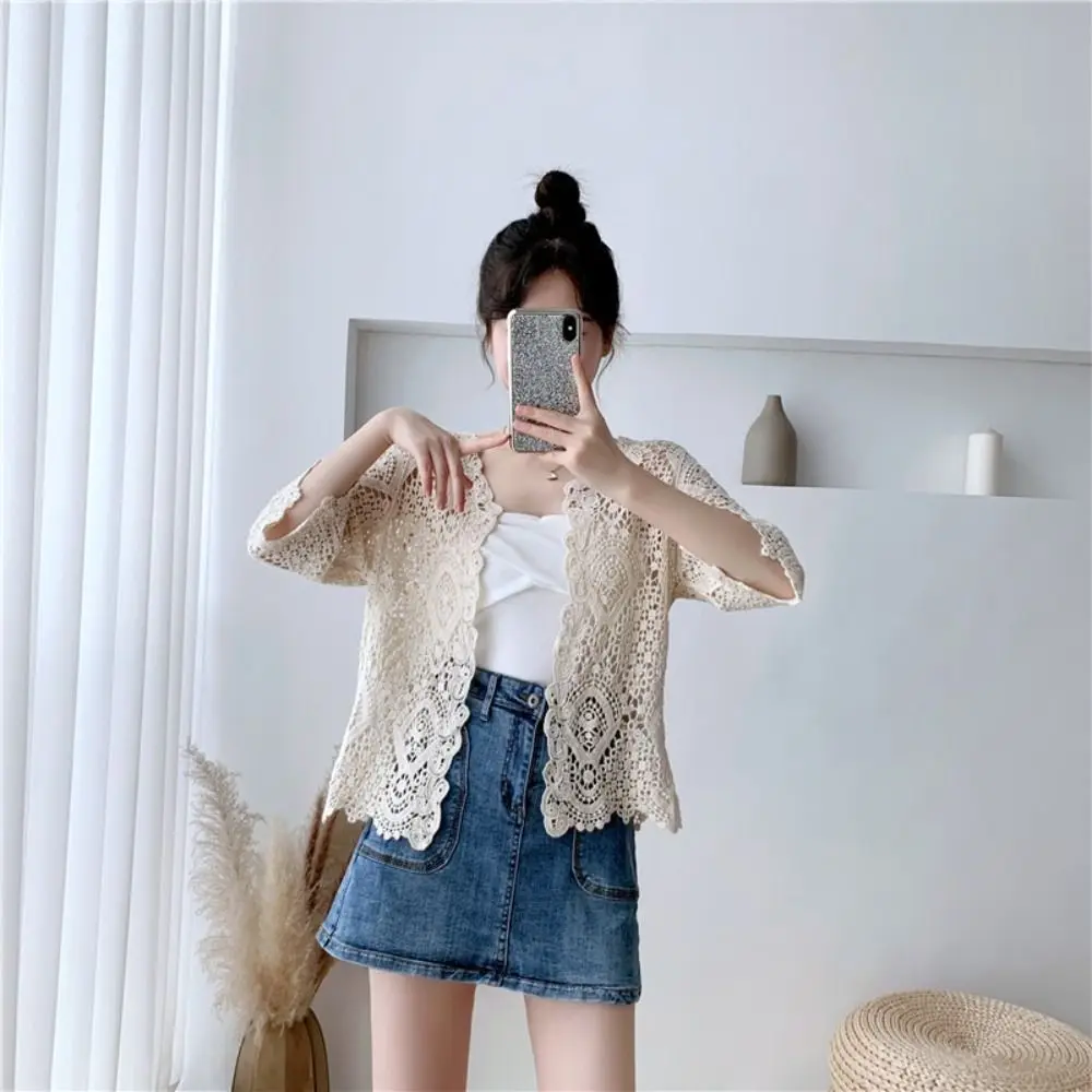 Fashion 3/4 Sleeves Knitted Shrug Hollow Boho Style Crochet Cardigan Lace Cardigan Women
Fashion 3/4 Sleeves Knitted Shrug Hollow Boho Style Crochet Cardigan Lace Cardigan Women