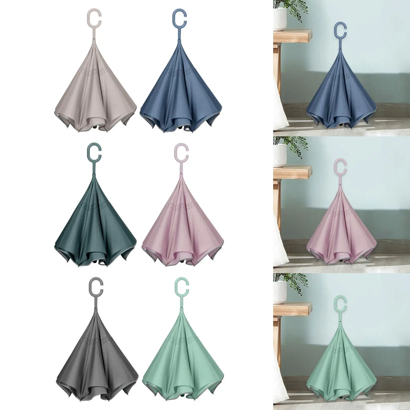 Reversing Close Rain Umbrella Modern Compact Folded Inverted Umbrella for Travel
Reversing Close Rain Umbrella Modern Compact Folded Inverted Umbrella for Travel