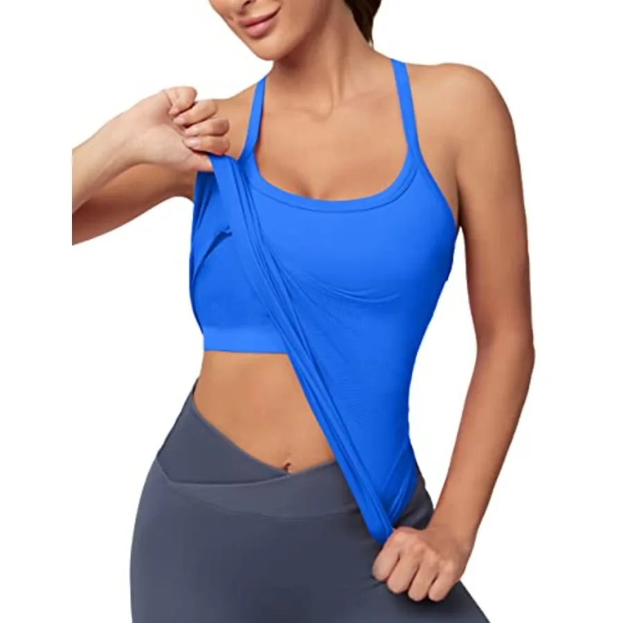MathCat Workout Tank Tops for Women with Built in Bra, Sleeveless Gym Tops Seamless Racerback Athletic Yoga Shirts
MathCat Workout Tank Tops for Women with Built in Bra, Sleeveless Gym Tops Seamless Racerback Athletic Yoga Shirts