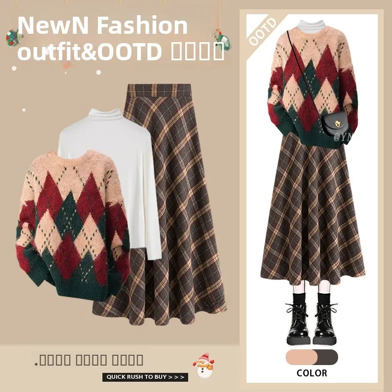 Красный вязаный свитер, женская осенне-зимняя новогодняя юбка, базовый слой, белый узор, винтажная одежда Sli Fem
Красный вязаный свитер, женская осенне-зимняя новогодняя юбка, базовый слой, белый узор, винтажная одежда Sli Fem