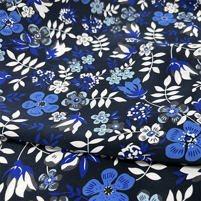 1 meter 100% Mulberry Silk 17 momme Crepe Silk Fabric Navy Leaf Printed 136cm 53" wide by the yard XL440
1 meter 100% Mulberry Silk 17 momme Crepe Silk Fabric Navy Leaf Printed 136cm 53" wide by the yard XL440