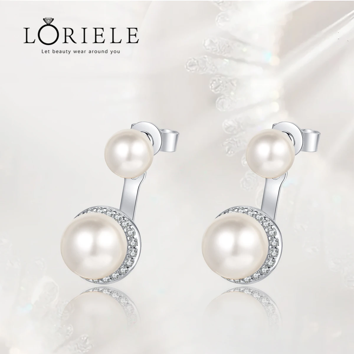 LORIELE Freshwater Double Pearl Sterling Silver Earrings VVS Moissanite Diamond Stud Jacket Earrings Wedding Jewelry for Brides
LORIELE Freshwater Double Pearl Sterling Silver Earrings VVS Moissanite Diamond Stud Jacket Earrings Wedding Jewelry for Brides