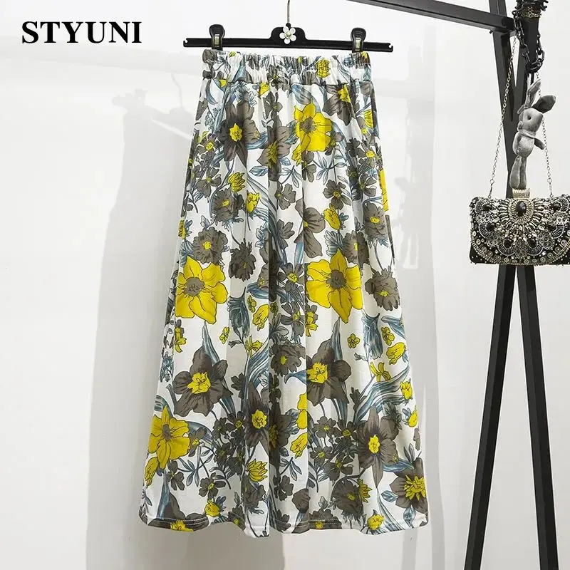 Floral Printing Bohemian Chic Elastic High Waist A-line Women's Skirt Korean Fashion Mid-Calf Long Skirts For Women 2024 Spring
Floral Printing Bohemian Chic Elastic High Waist A-line Women's Skirt Korean Fashion Mid-Calf Long Skirts For Women 2024 Spring