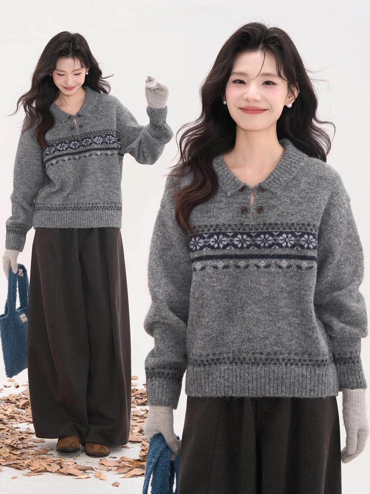 Heme 8 Wool Knitted Sweater Women's Collar Double Button Embroidered Knitwear Spring Autumn Elegance Top Floral Window
Heme 8 Wool Knitted Sweater Women's Collar Double Button Embroidered Knitwear Spring Autumn Elegance Top Floral Window