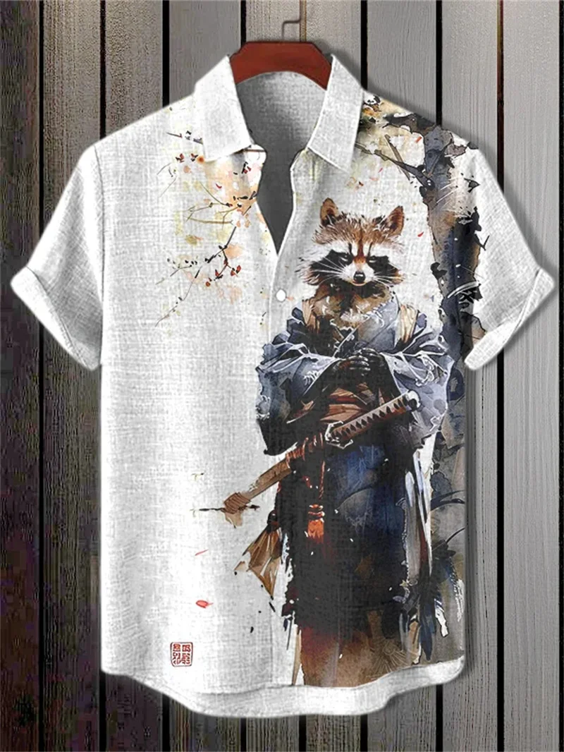 Мужская льняная рубашка с рисунком воина и кота, повседневная гавайская рубашка с 3D принтом цветов сливы, летняя рубашка с короткими рукавами, топ
Мужская льняная рубашка с рисунком воина и кота, повседневная гавайская рубашка с 3D принтом цветов сливы, летняя рубашка с короткими рукавами, топ