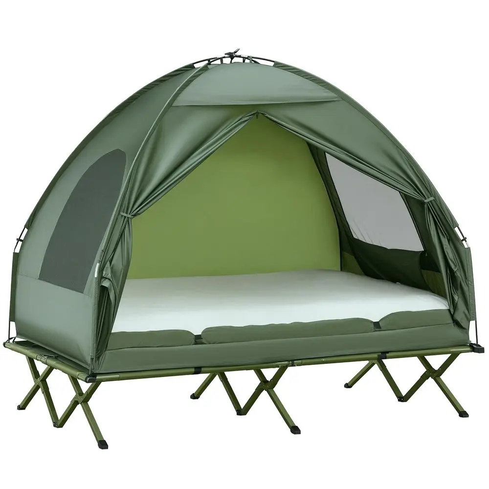 2 Person Cot Tent, 4in1 Elevated Tent Camping Bed Combo with Air Mattress, Bed Cover, Foot Pump, Folding Off Ground Camp Cot fo
2 Person Cot Tent, 4in1 Elevated Tent Camping Bed Combo with Air Mattress, Bed Cover, Foot Pump, Folding Off Ground Camp Cot fo