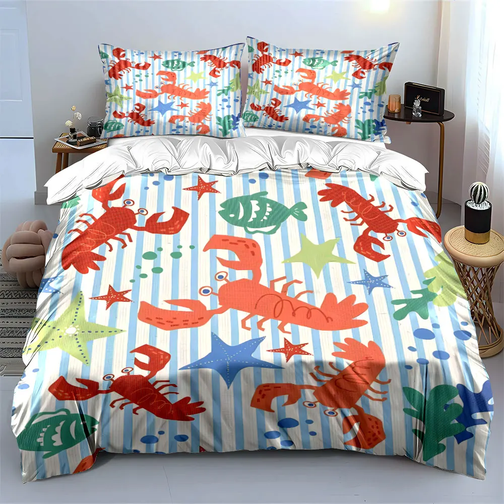 Ocean Creatures Decorative Set Bedding Set with 1 Duvet Cover 2 Pillowcases Single Double King Queen, Gift
Ocean Creatures Decorative Set Bedding Set with 1 Duvet Cover 2 Pillowcases Single Double King Queen, Gift