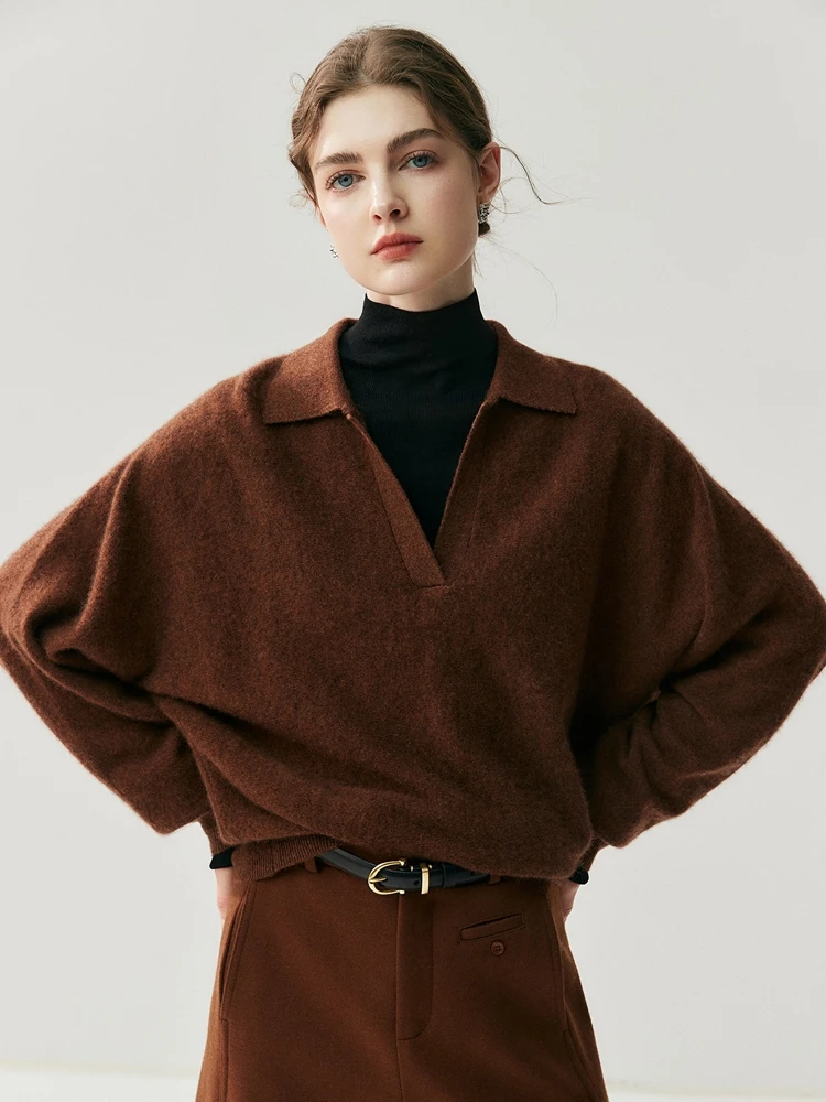 MEETCC Autumn Winter Women 100% Cashmere Polo Collar Pullover Sweater Fashion Chic Solid Color Clothing Soft Warm Casual Top
MEETCC Autumn Winter Women 100% Cashmere Polo Collar Pullover Sweater Fashion Chic Solid Color Clothing Soft Warm Casual Top