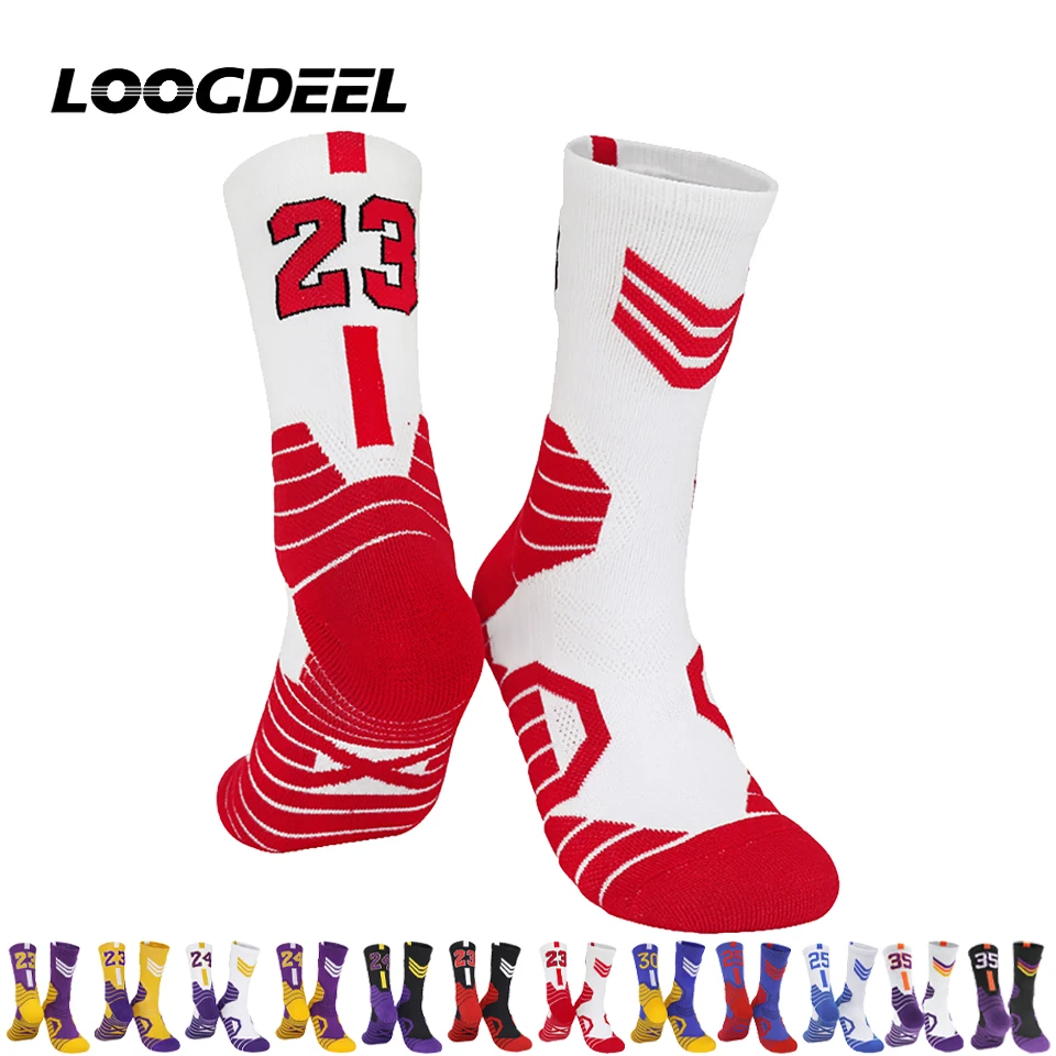 LOOGDEEL Professional Number Sports Socks Middle Thickened Towel Bottom Match baloncesto Socks Basketball Socks Non-Silp Men
LOOGDEEL Professional Number Sports Socks Middle Thickened Towel Bottom Match baloncesto Socks Basketball Socks Non-Silp Men