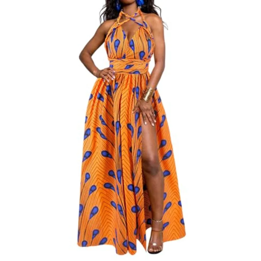 Women Sexy Boho African Long Maxi Dress V-Neck Multi-Way Pleated Floral Print Dresses
Women Sexy Boho African Long Maxi Dress V-Neck Multi-Way Pleated Floral Print Dresses