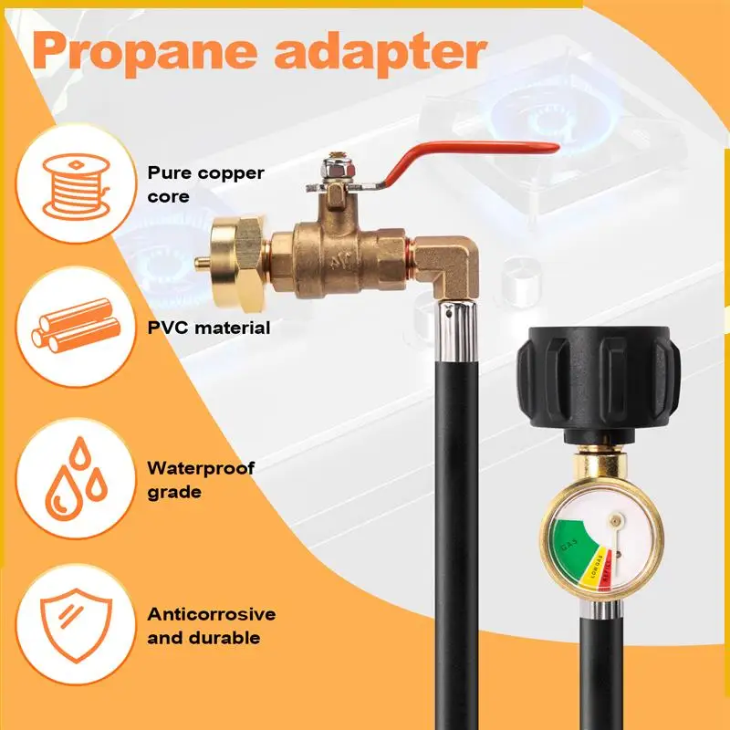 A92P Propane Refill Adapter Hose Propane Extension Refill Hose With Gauge And ON/Off Control Valve For 1LB Propane Gastank
A92P Propane Refill Adapter Hose Propane Extension Refill Hose With Gauge And ON/Off Control Valve For 1LB Propane Gastank
