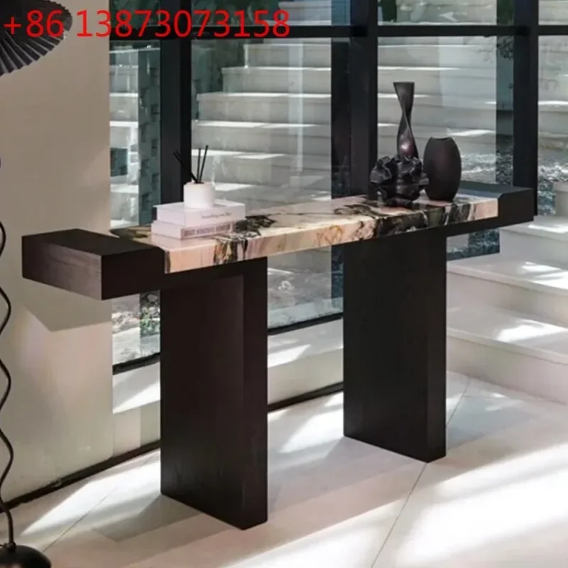 New Chinese-style solid wood against the wall Modern minimalist high-end marble end table Entrance cabinet
New Chinese-style solid wood against the wall Modern minimalist high-end marble end table Entrance cabinet