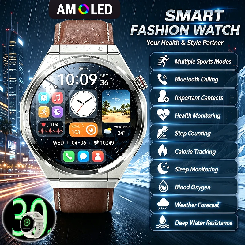 2026 New Ultra Thin Smart Watch Men 1.43" AMOLED 150+Sports IP68 Waterproof AI Voice Health Monitoring BT Call Music Smart Watch
2026 New Ultra Thin Smart Watch Men 1.43" AMOLED 150+Sports IP68 Waterproof AI Voice Health Monitoring BT Call Music Smart Watch
