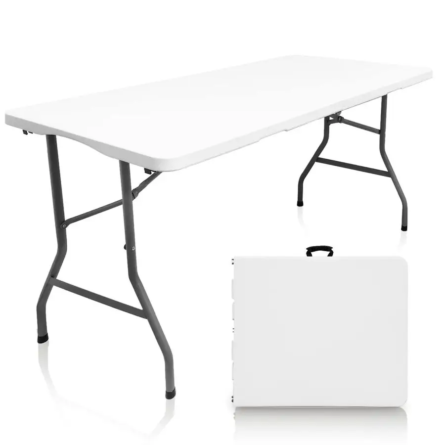 Folding Table, 5 FT Folding Table, Plastic Portable Tables for Dining Parties Card Picnic Camping,Suitable rooms for placement,
Folding Table, 5 FT Folding Table, Plastic Portable Tables for Dining Parties Card Picnic Camping,Suitable rooms for placement,