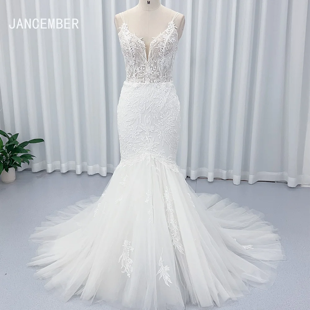 Spaghetti Straps Mermaid Wedding Dress Beach V-Neck Lace Sweep Train Zipper Bridal Gowns Customize To Measures Civil Sweep
Spaghetti Straps Mermaid Wedding Dress Beach V-Neck Lace Sweep Train Zipper Bridal Gowns Customize To Measures Civil Sweep