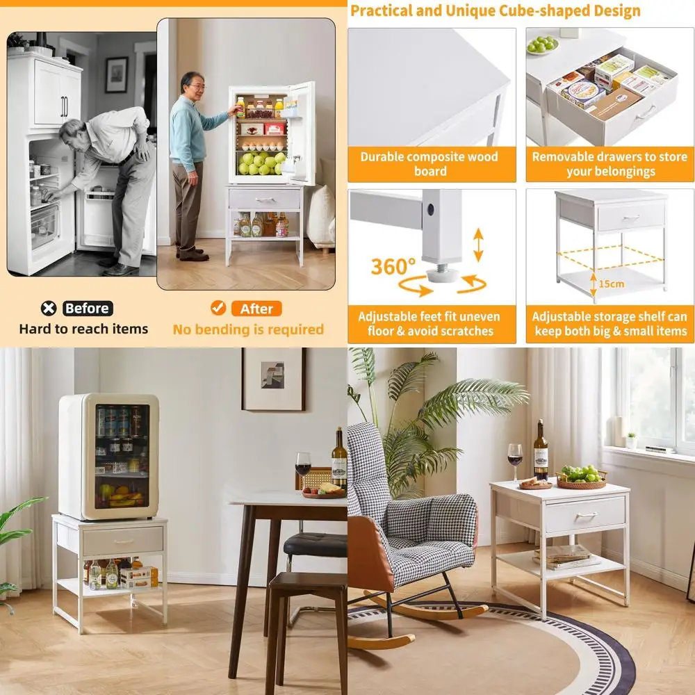 Белый большой приставной столик с ящиками, регулируемыми полками, подставкой для холодильника, столиком для принтера, квадратный журнальный столик
Белый большой приставной столик с ящиками, регулируемыми полками, подставкой для холодильника, столиком для принтера, квадратный журнальный столик