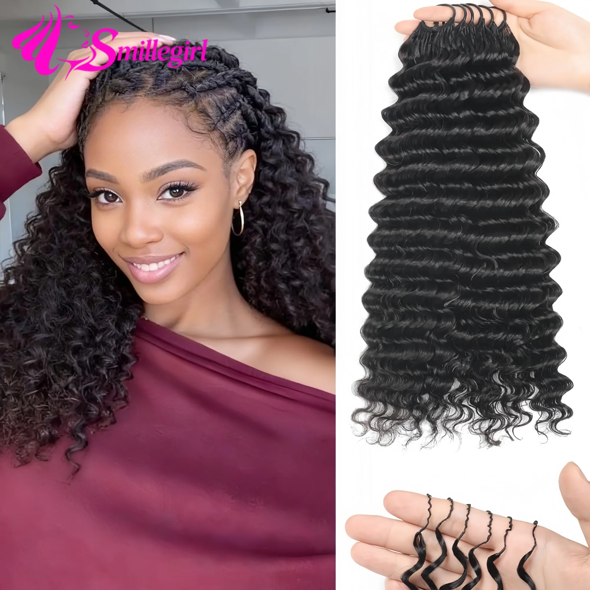Curly Crochet Human Hair Knotless Pre-Separated Natural Black Water Deep Wave Feather Crochet Hair Extensions For Women Braiding
Curly Crochet Human Hair Knotless Pre-Separated Natural Black Water Deep Wave Feather Crochet Hair Extensions For Women Braiding