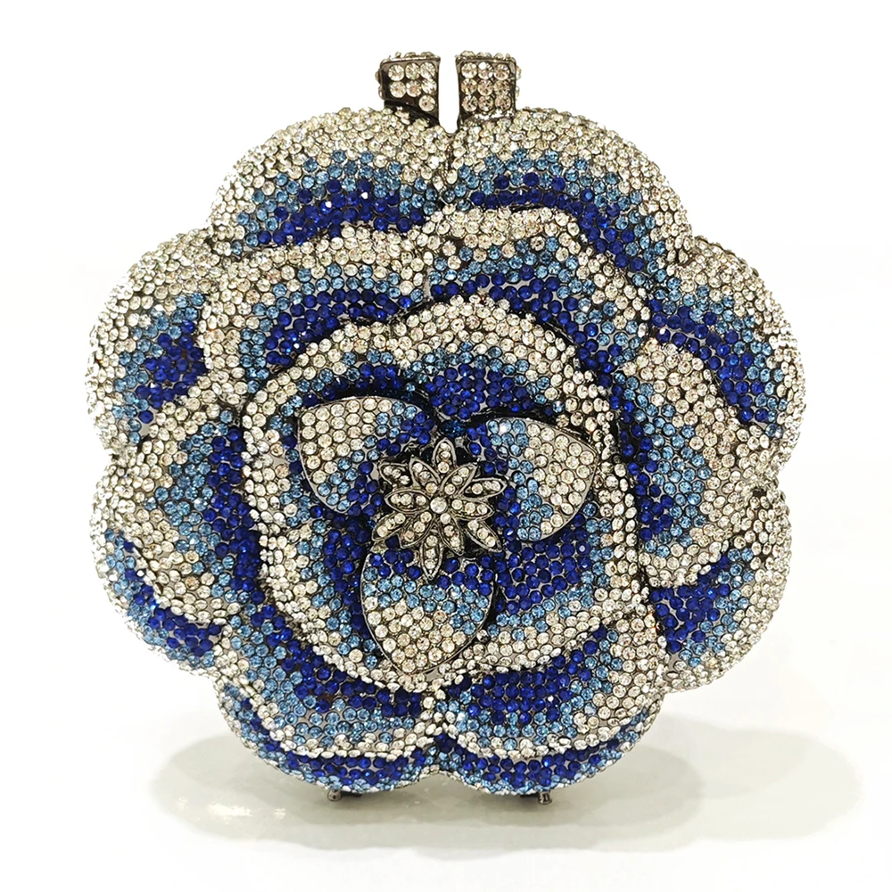 Blue Flower Diamond Multicolored Foral Evening Clutches Purse Luxury Crystal Women Metal Wedding Prom Handbags Rhinestone Bag
Blue Flower Diamond Multicolored Foral Evening Clutches Purse Luxury Crystal Women Metal Wedding Prom Handbags Rhinestone Bag