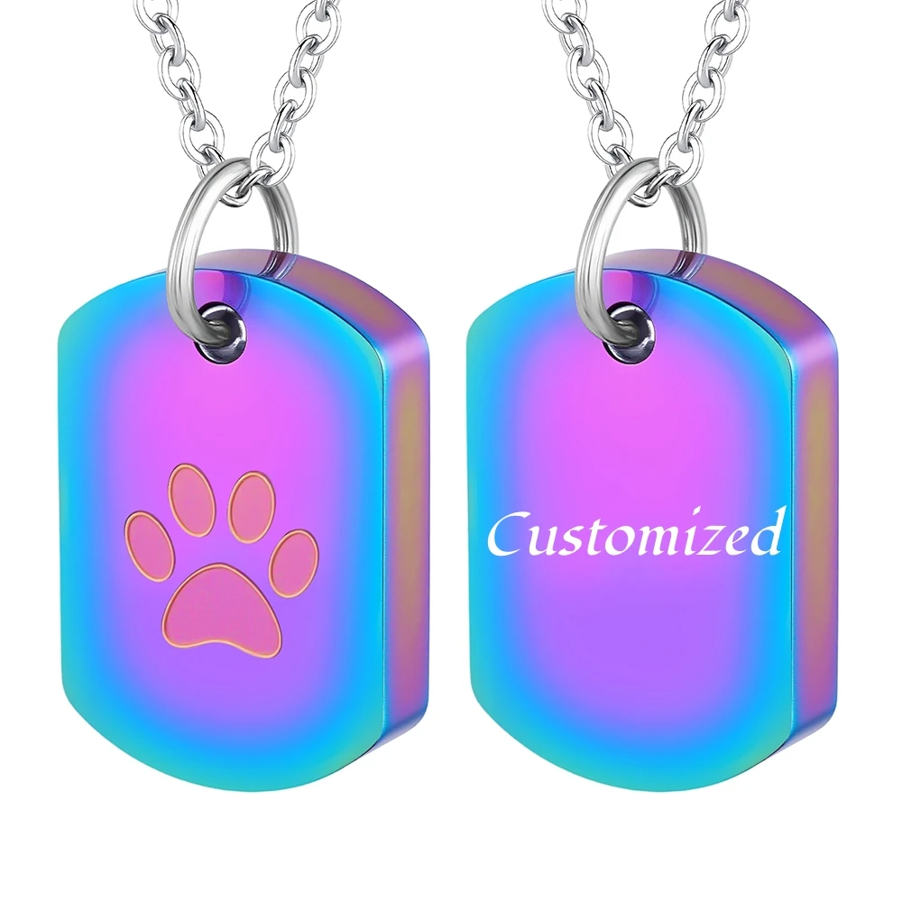 Customized Pet Memorial Urn Necklace Dog Tag Style Paw Print Cremation Jewelry for Ashes Keepsake Pendant for Beloved Dogs
Customized Pet Memorial Urn Necklace Dog Tag Style Paw Print Cremation Jewelry for Ashes Keepsake Pendant for Beloved Dogs
