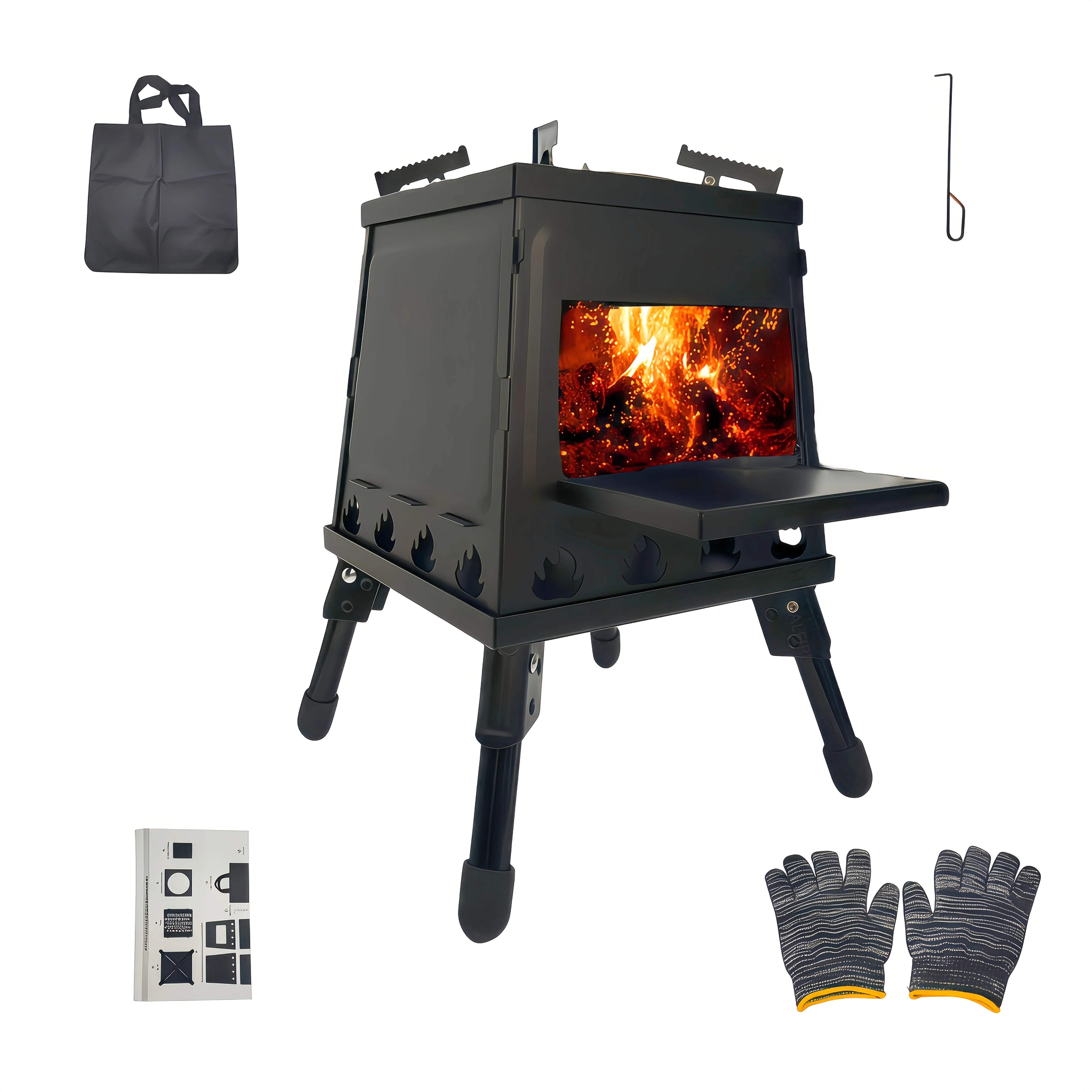 Portable Wood-Burning Camping Stove - Multifunctional Outdoor BBQ Grill & Wood Heater with Firewood Compatibility for Hiking,
Portable Wood-Burning Camping Stove - Multifunctional Outdoor BBQ Grill & Wood Heater with Firewood Compatibility for Hiking,