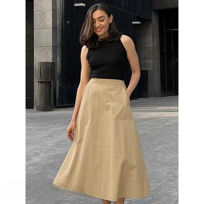 Faionable Юбка-миди трапециевидной формы с высокой талией, Новое поступление, классические цветные хлопковые женские юбки премиум-класса Faion для поездок на работу
Faionable Юбка-миди трапециевидной формы с высокой талией, Новое поступление, классические цветные хлопковые женские юбки премиум-класса Faion для поездок на работу