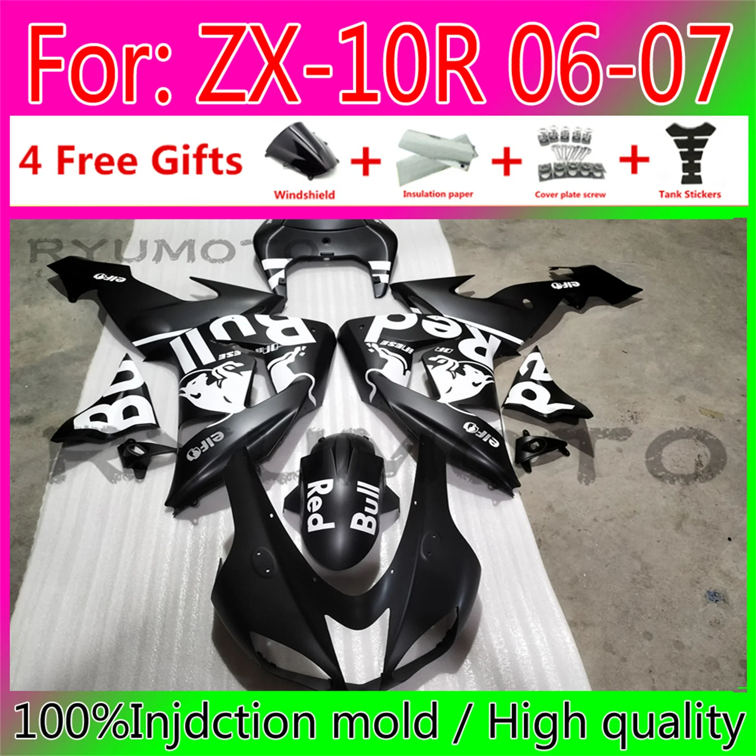 Motorcycle ABS Injection Molding Bodywork Fairings For Kawasaki ZX10R 2006 2007 ZX10R 06 07 Plastic Fairing
Motorcycle ABS Injection Molding Bodywork Fairings For Kawasaki ZX10R 2006 2007 ZX10R 06 07 Plastic Fairing
