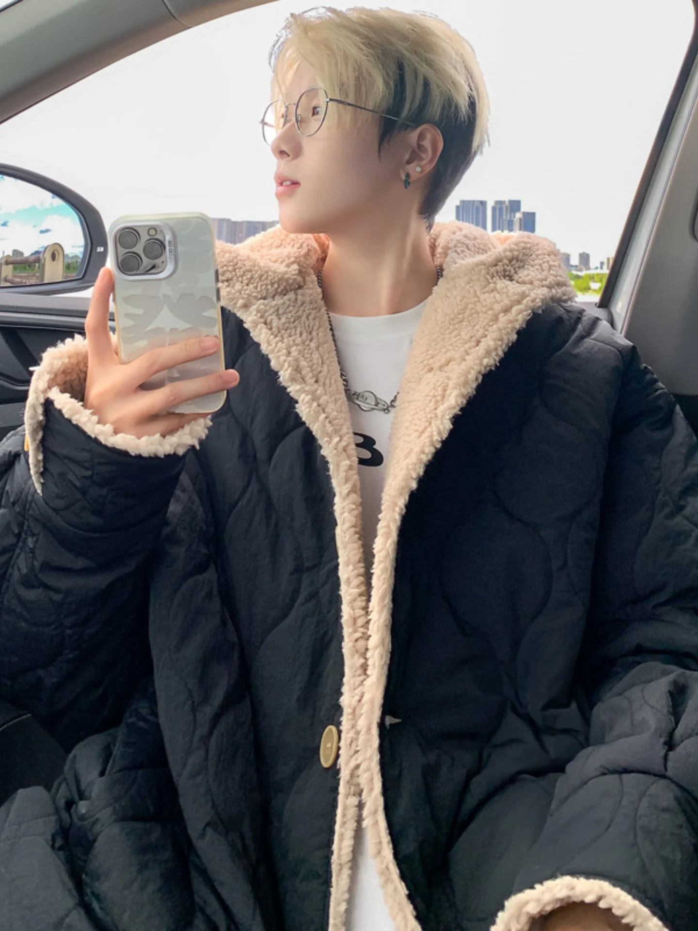 Lamb Fur Lined Thiened Cotton Jaet for Men Winter Warm Hooded Youth Faion Gourd Pattern Cotton Padded Coat Teenage Wear
Lamb Fur Lined Thiened Cotton Jaet for Men Winter Warm Hooded Youth Faion Gourd Pattern Cotton Padded Coat Teenage Wear